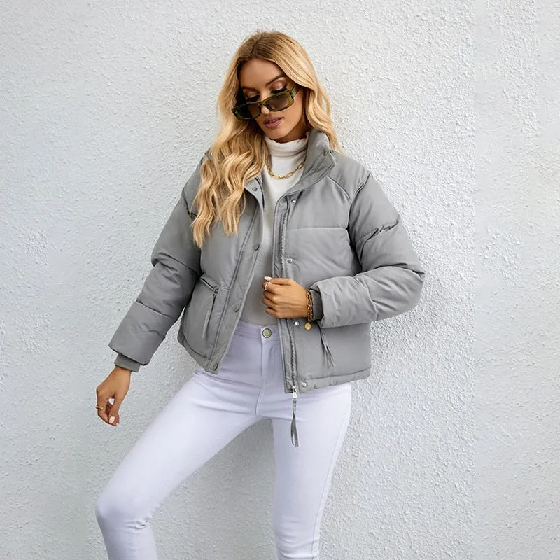 Purpdrank - 2023 Autumn Winter Women Parkas Jackets Casual Zipper Thick Outwear Coats Female Winter Cotton Jackets parkas Coat Coats