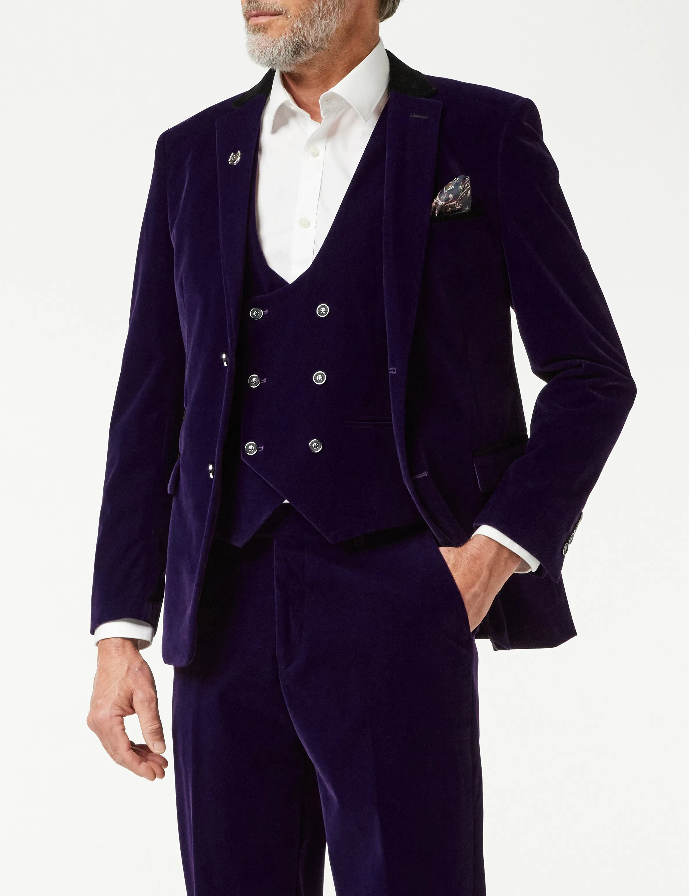 Ricky - Purple Velvet 3 Piece Wedding Suit