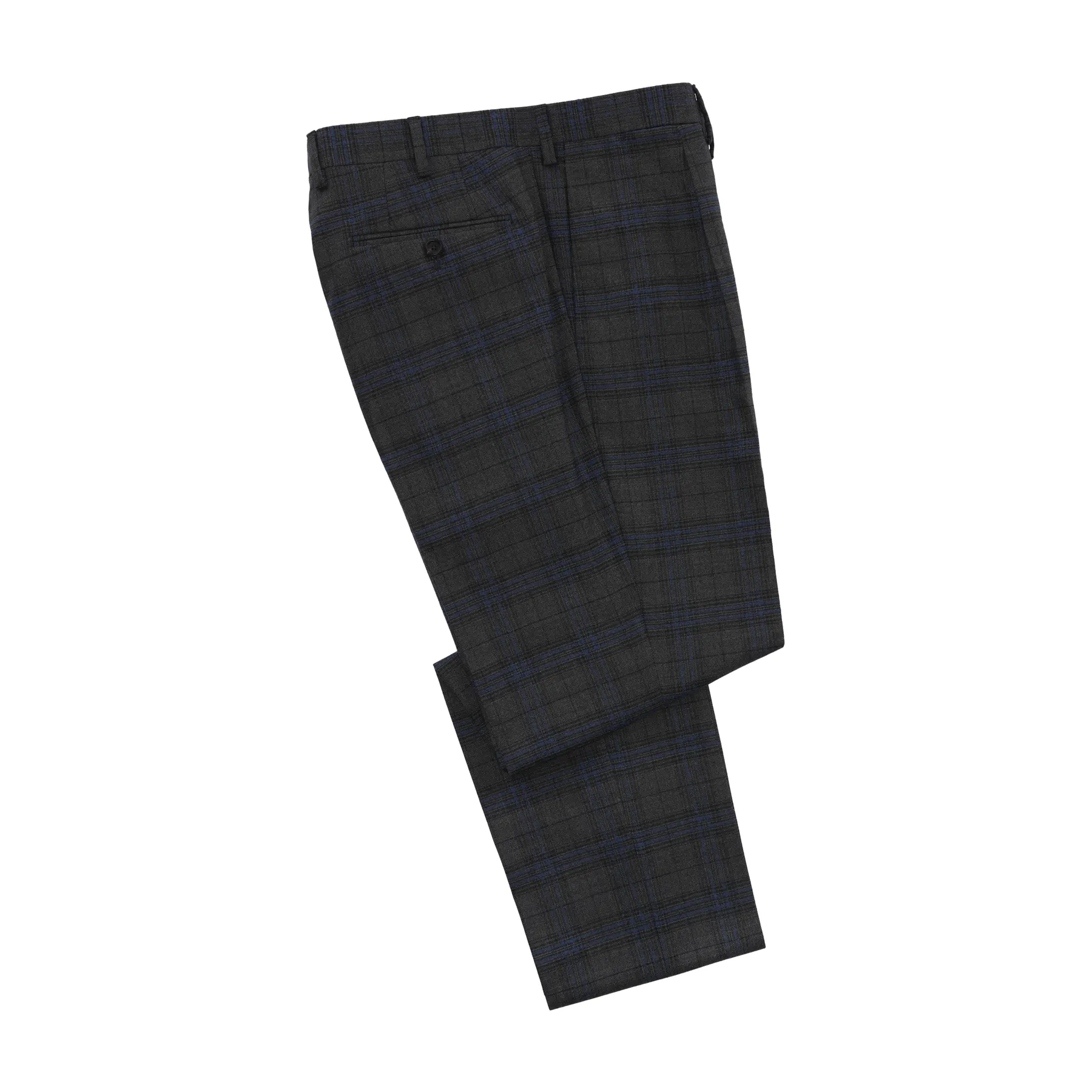 Single-Breasted Checked Virgin Wool Suit in Grey. Exclusively Made for Sartale