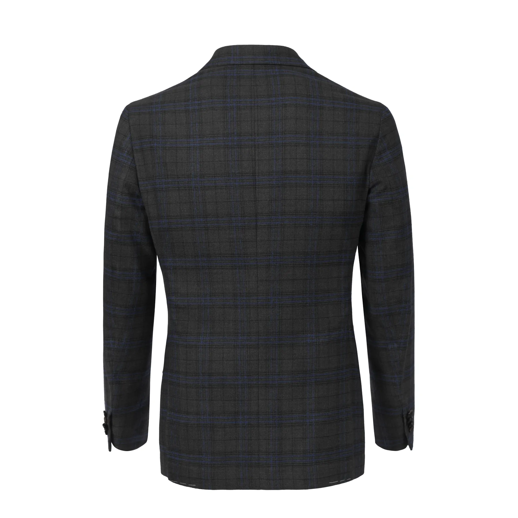 Single-Breasted Checked Virgin Wool Suit in Grey. Exclusively Made for Sartale