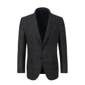 Single-Breasted Checked Virgin Wool Suit in Grey. Exclusively Made for Sartale