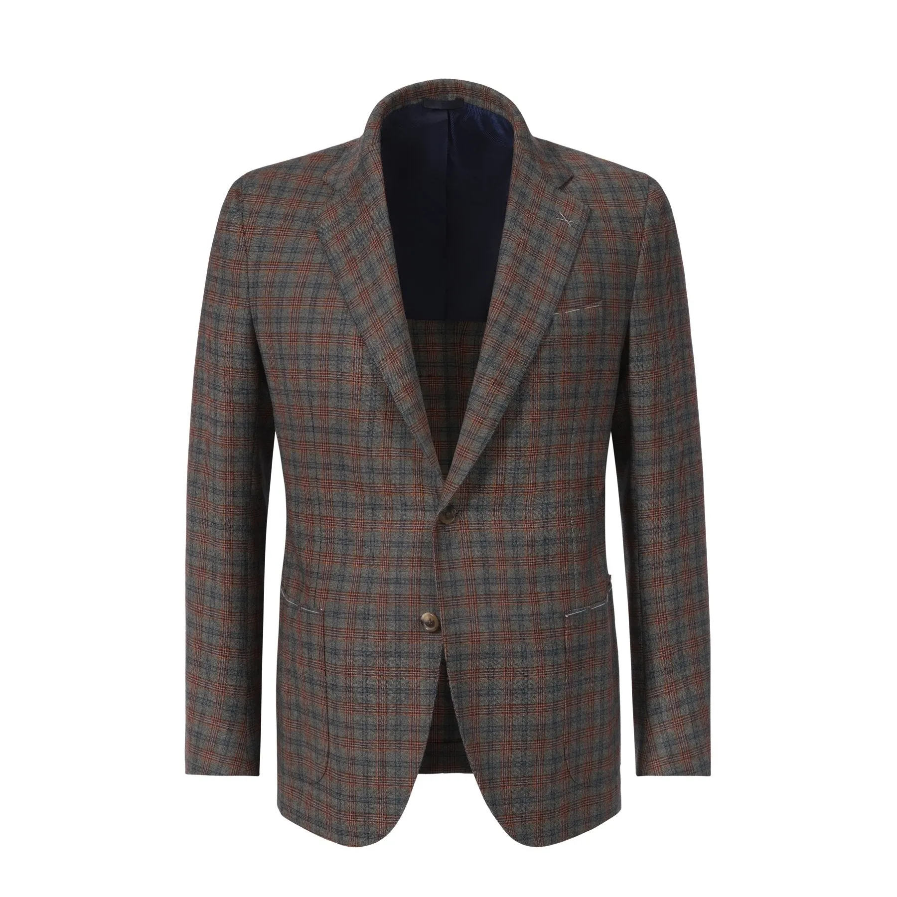 Single-Breasted Checked Wool Jacket. Exclusively Made for Sartale