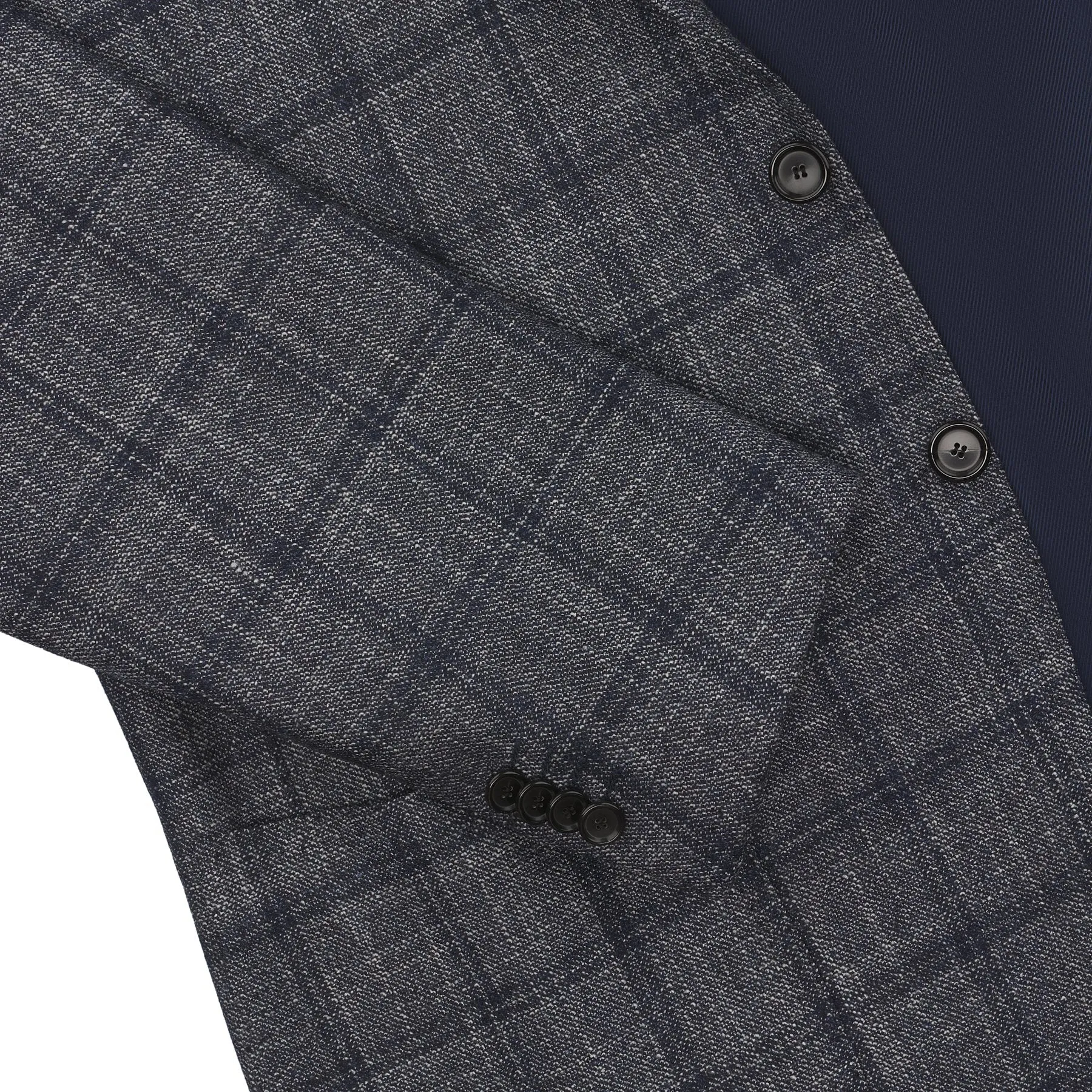 Single-Breasted Checked Wool, Silk and Cashmere-Blend Jacket in Grey and Blue