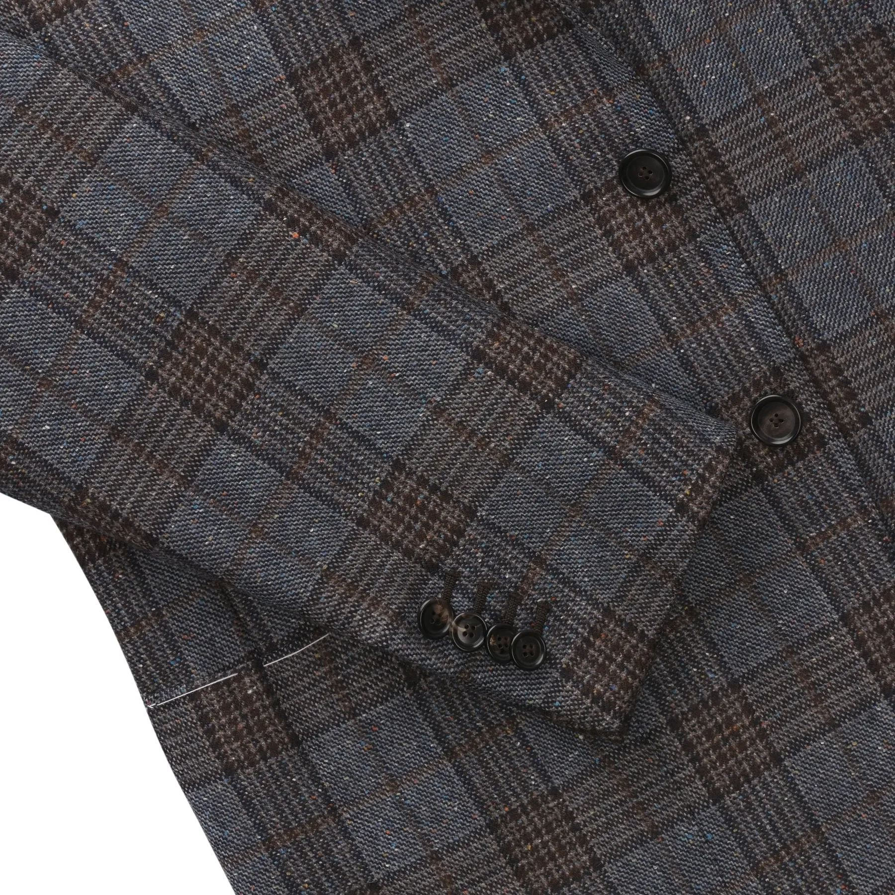 Single-Breasted Glencheck Wool and Silk-Blend Jacket in Light Blue. Exclusively Made for Sartale