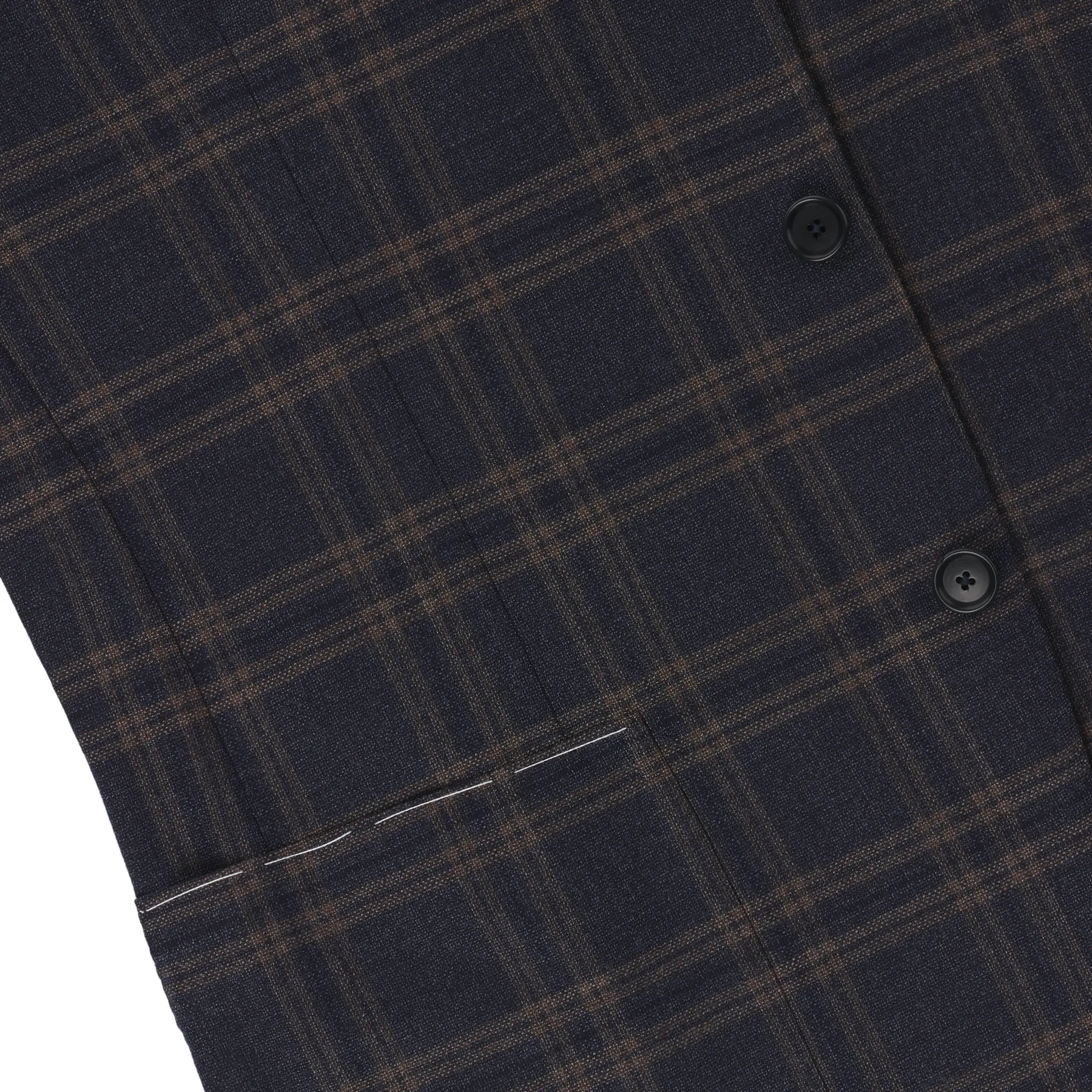 Single-Breasted Plaid-Check Virgin Wool Jacket in Blue. Exclusively Made for Sartale