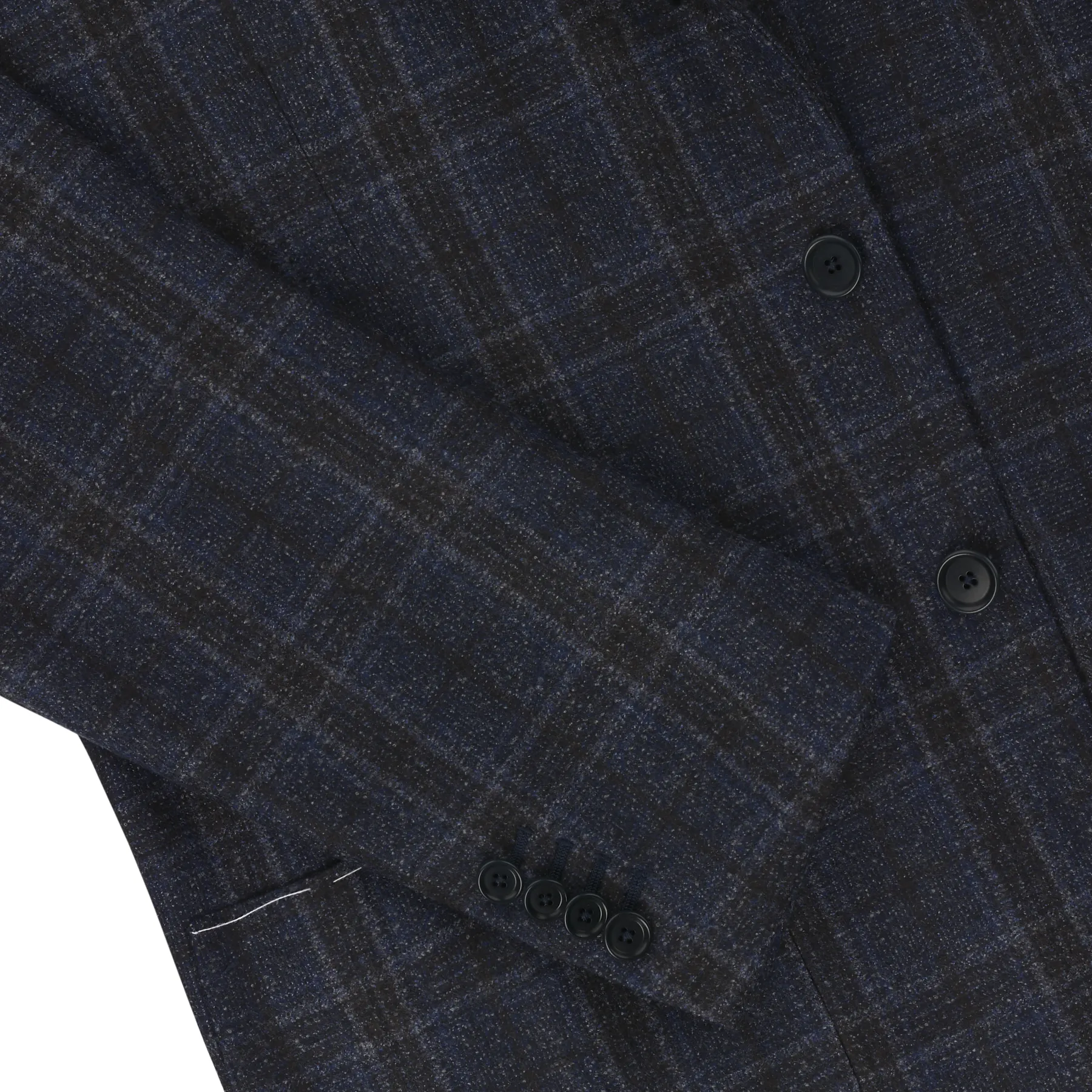 Single-Breasted Plaid Check Wool Jacket in Dark Blue. Exclusively Made for Sartale