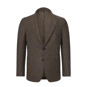 Single-Breasted Wool Jacket in Brown and White. Exclusively Made for Sartale