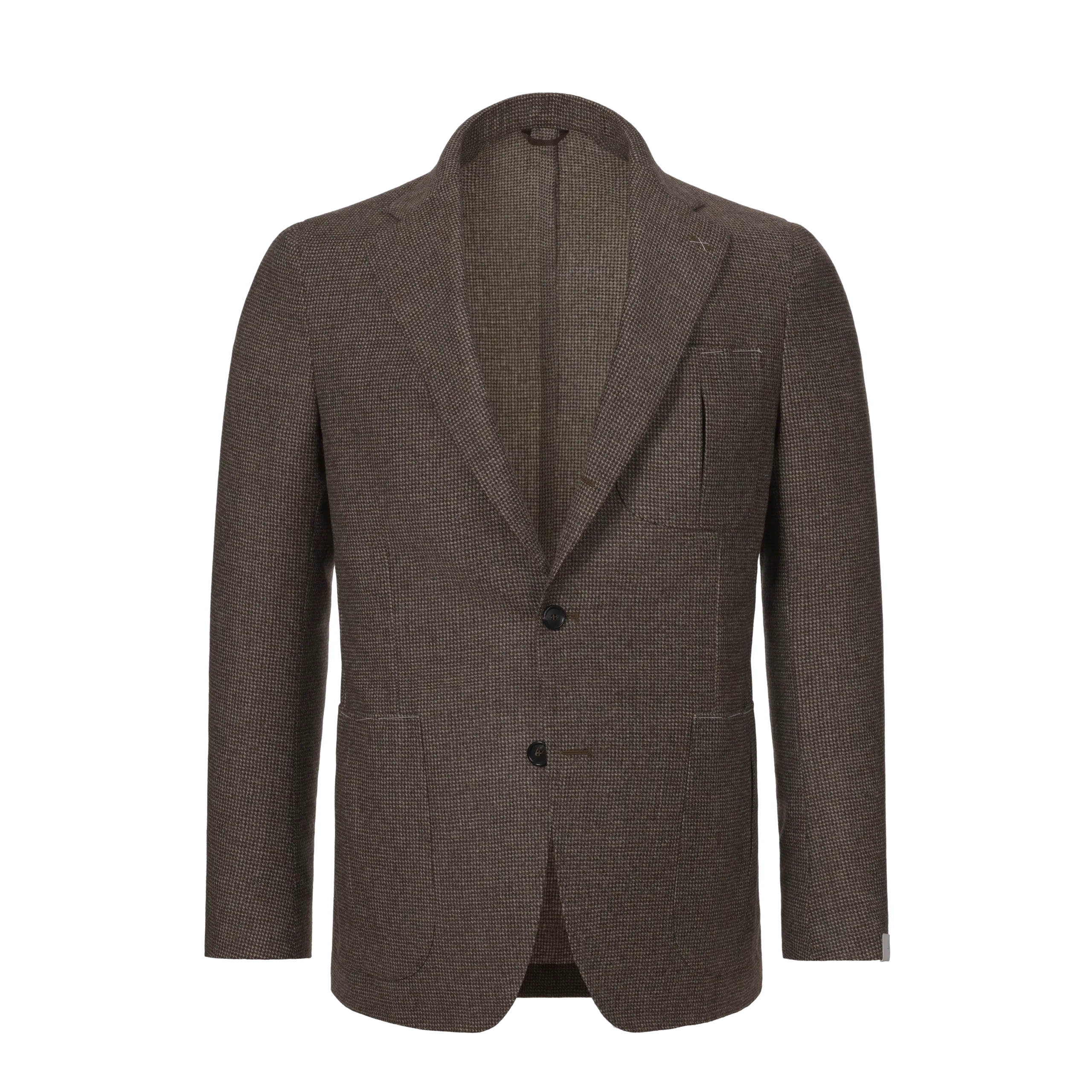 Single-Breasted Wool Jacket in Brown and White. Exclusively Made for Sartale