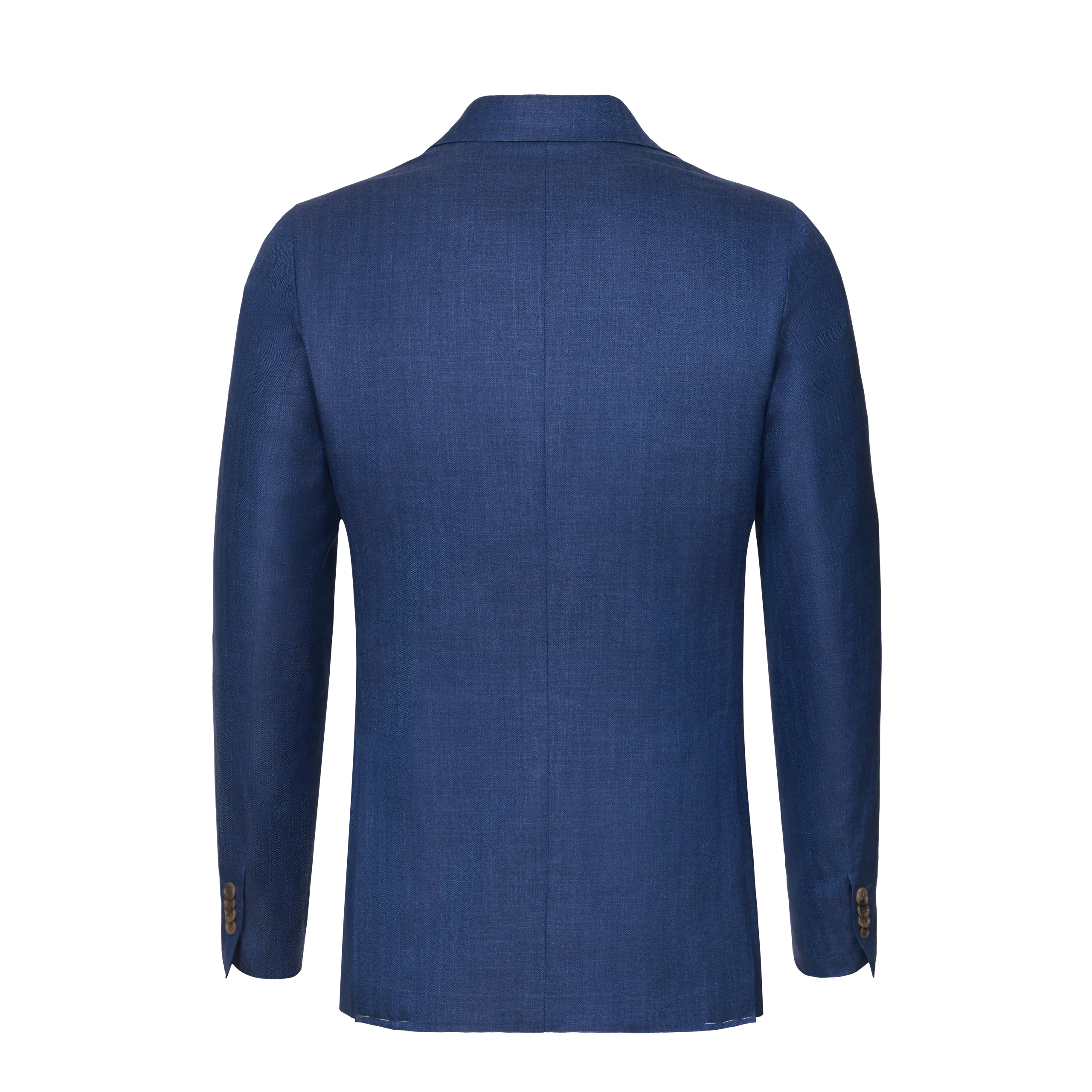 Single-Breasted Wool-Silk Blend Jacket in Blue