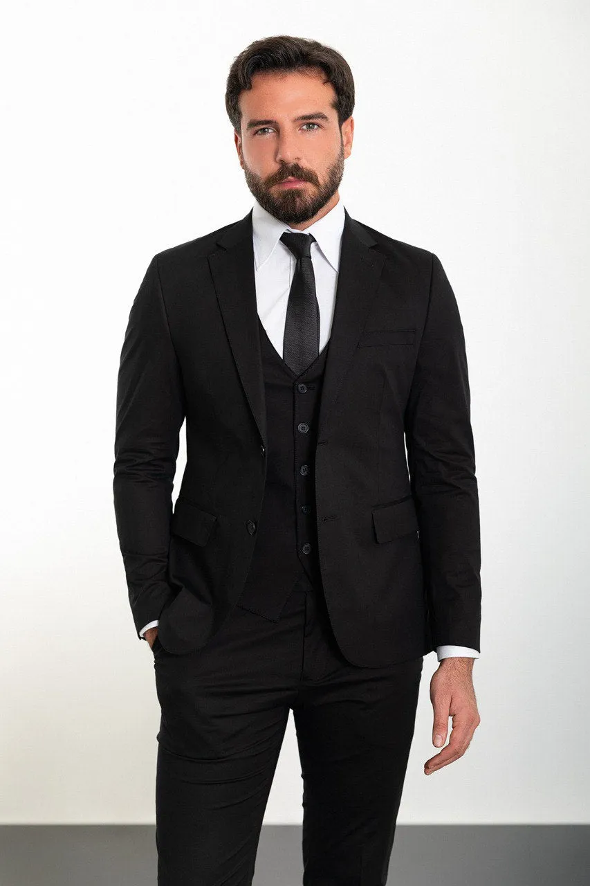 Slim Fit Black Suit