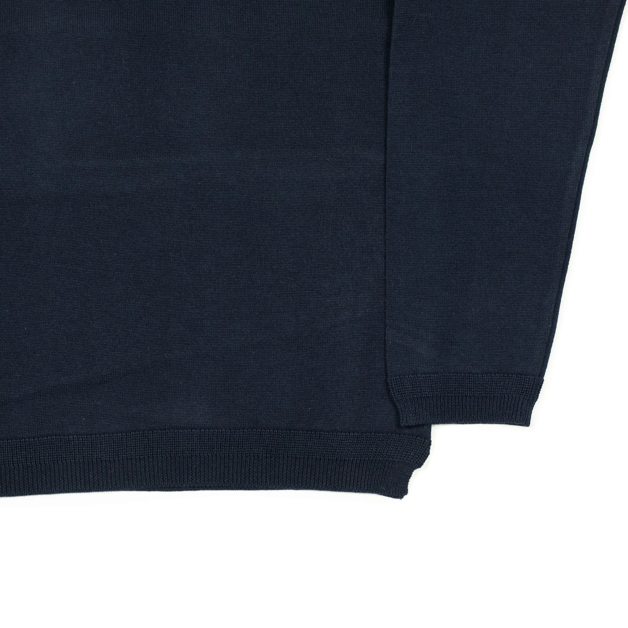 Turtleneck knit t-shirt in navy cotton