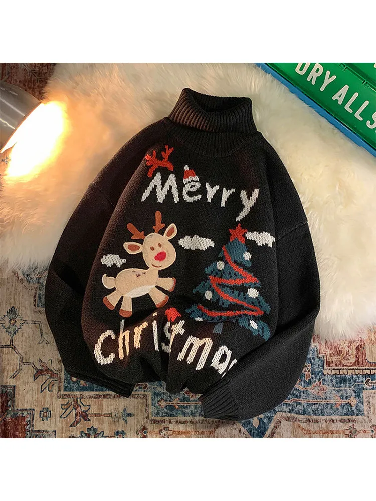 Turtleneck Thicken Knit Christmas Sweater