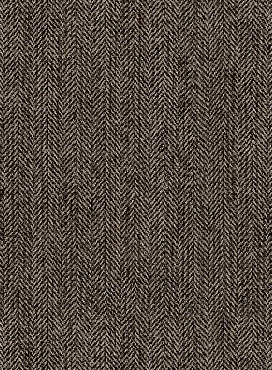 Vintage Dark Brown Herringbone Tweed Suit