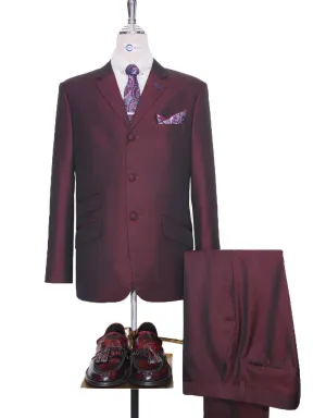 Wine And Black Two Tone Tonic Suit