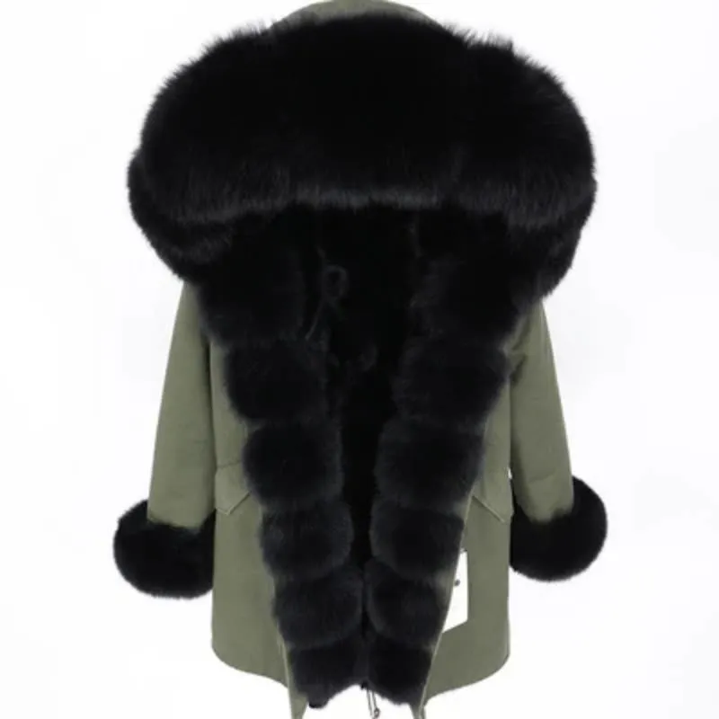 Women's Winter Casual Hooded Thick Parka With Fox Fur