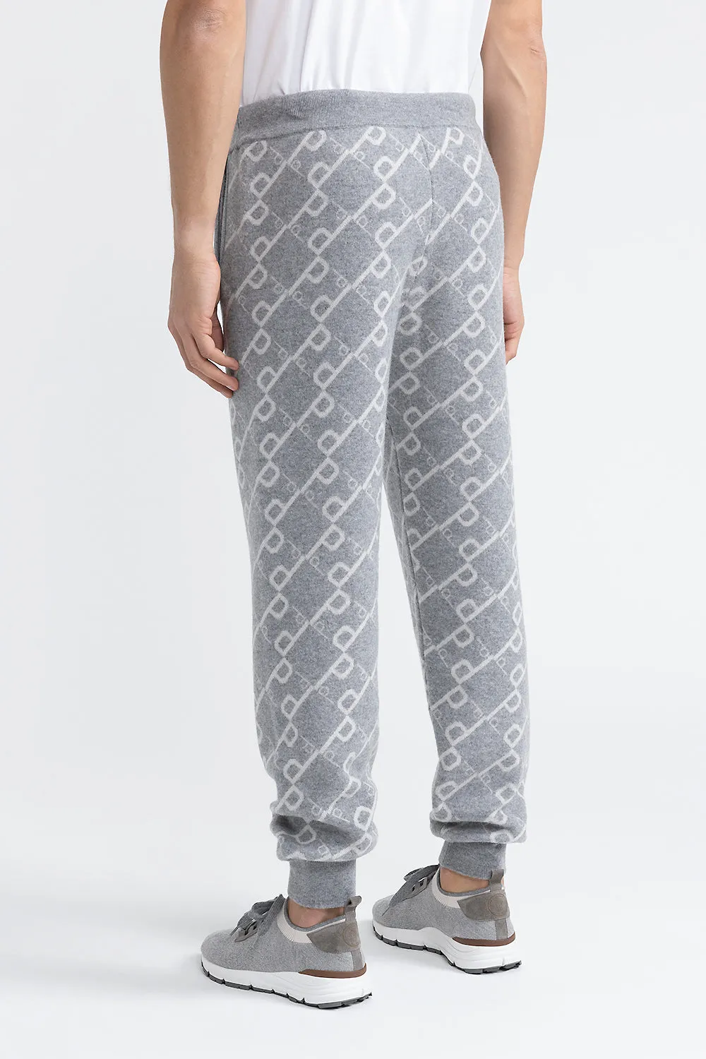 Wool blend logoed trousers